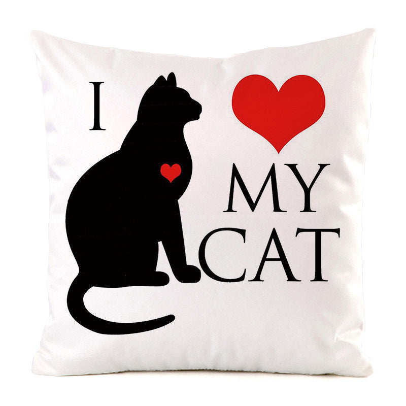 Black Cat Silk Home Decoration Pillow