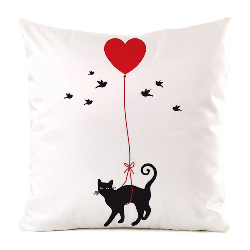 Black Cat Silk Home Decoration Pillow