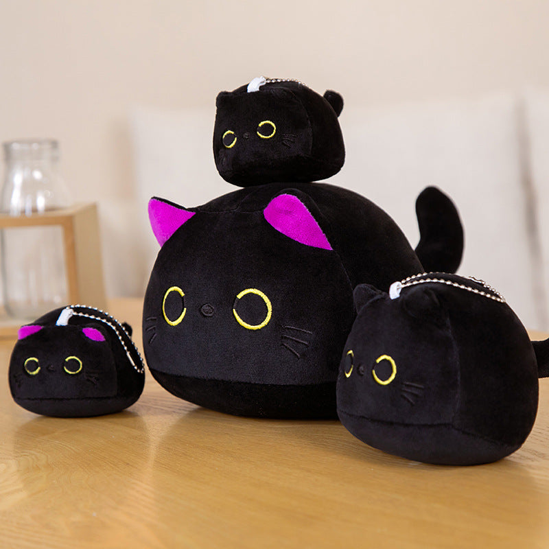 Cute Cat Pillow-Black
