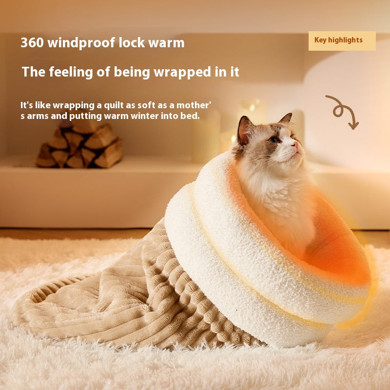 Cozy Plush Cat Sleeping Bag