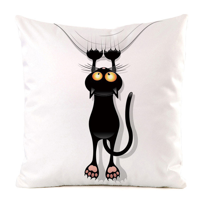 Black Cat Silk Home Decoration Pillow