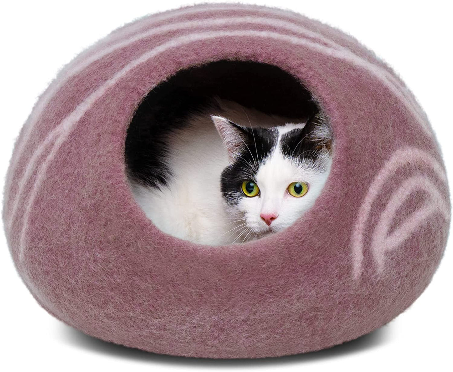 Cat Cave – Premium Felt Cat Bed for Indoor Cats, Handmade 100% Merino Wool (Aquamarine, Medium)