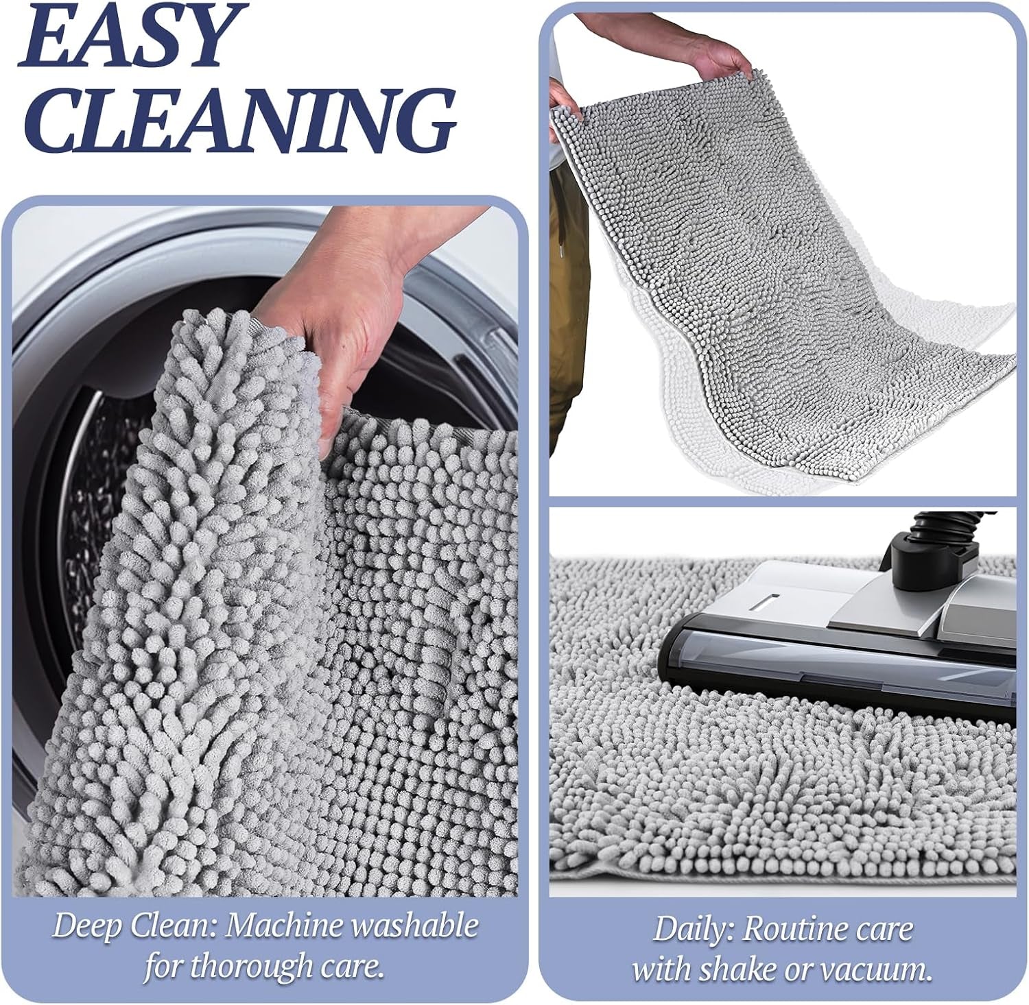 Absorpmax Dog Door Mat - Waterproof & Washable Indoor Rug for Muddy Paws, 31" x 20", Navy Blue, Dirt Trapping Entryway Solution