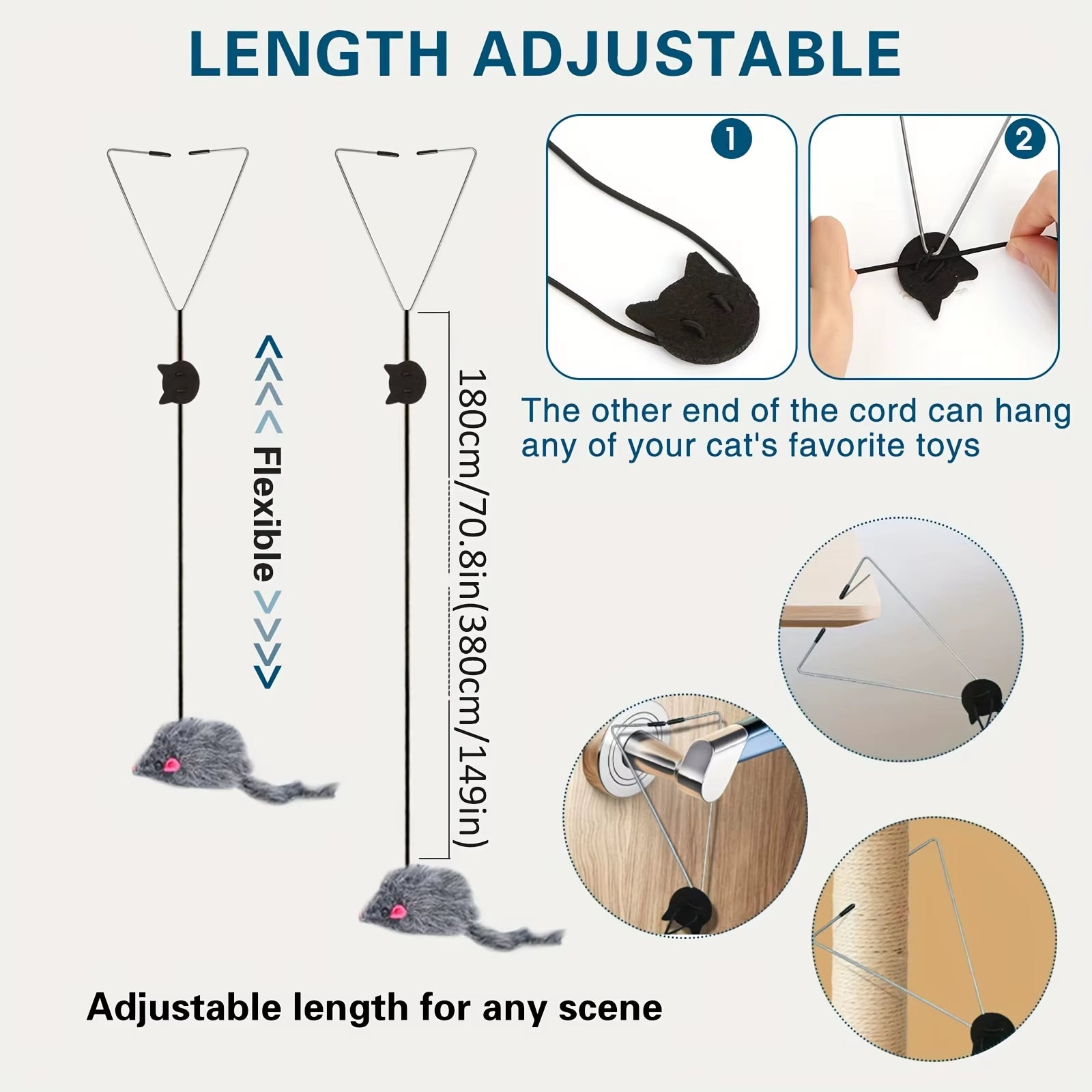 Door Hanging Cat Toy Stress Relieve Living Omdoor Hanging Toy for Living Room Hanging Kitten