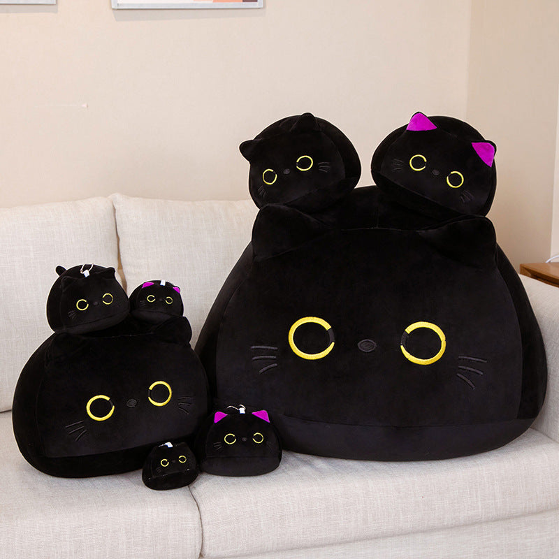 Cute Cat Pillow-Black