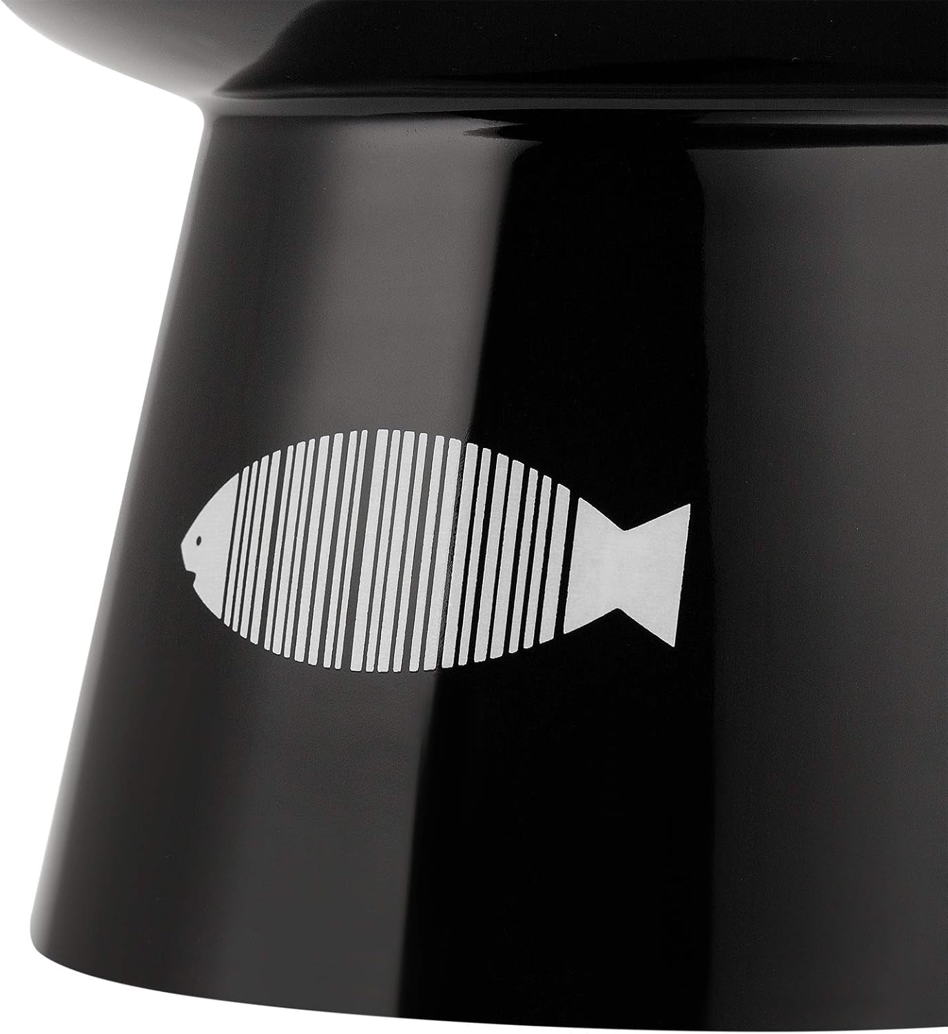 Cat Raised Food/Water Bowl for Elder Big Cats, Non-Skid 4.8X6.4In Premium Ceramic Cat Bowls with Stand, Sturdy and Anti-Fall… (Black)