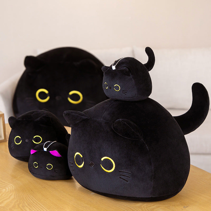 Cute Cat Pillow-Black