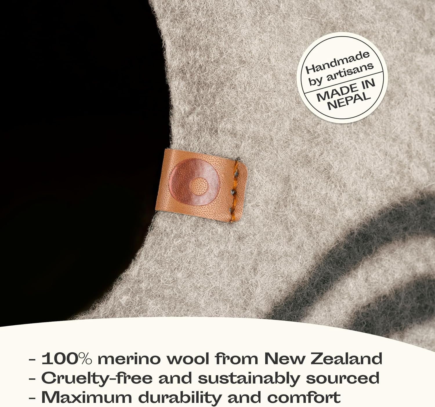 Cat Cave – Premium Felt Cat Bed for Indoor Cats, Handmade 100% Merino Wool (Light Grey, Medium)