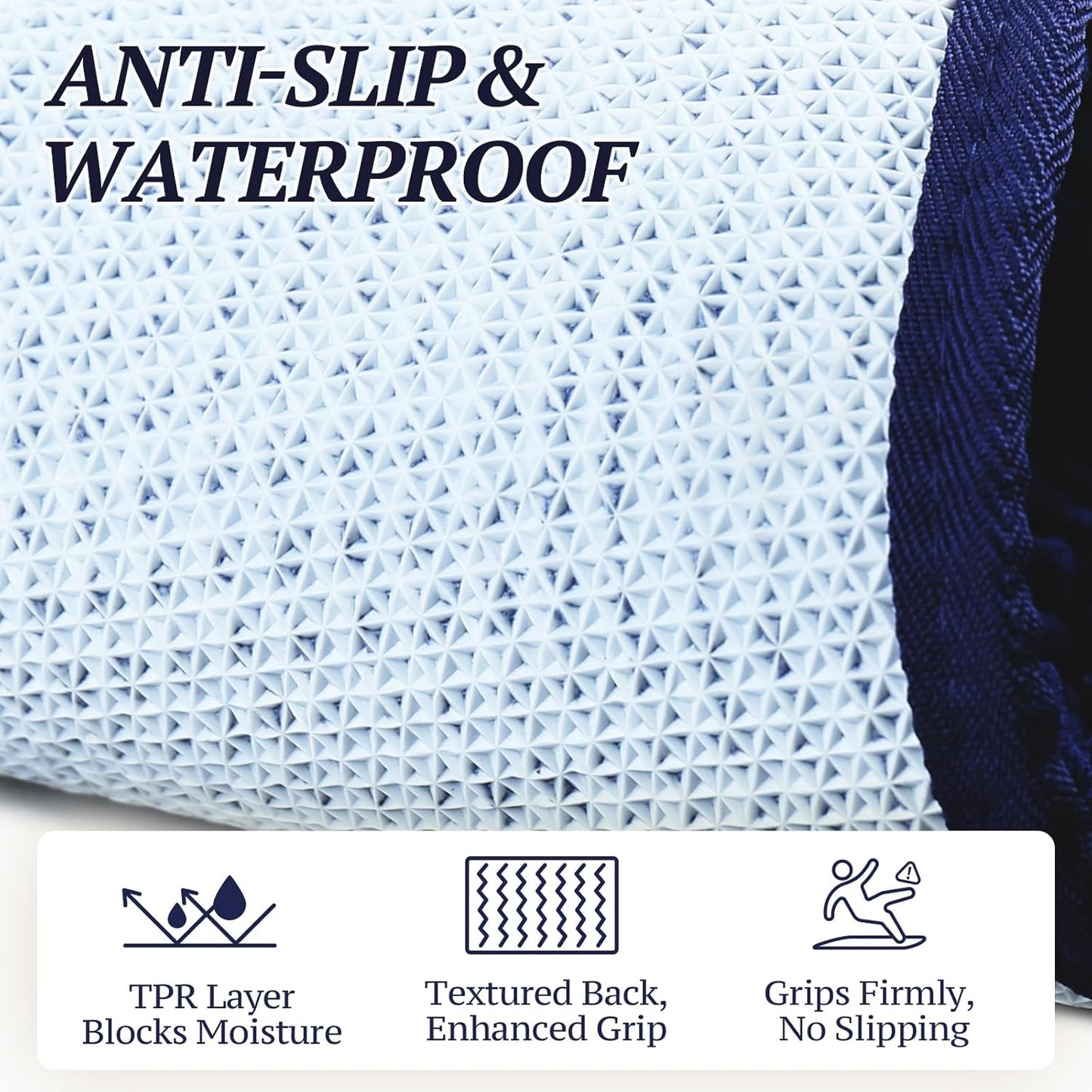 Absorpmax Dog Door Mat - Waterproof & Washable Indoor Rug for Muddy Paws, 31" x 20", Navy Blue, Dirt Trapping Entryway Solution