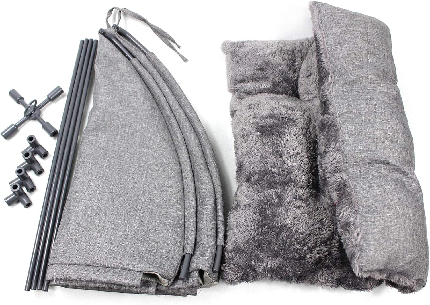 Cat Beds for Indoor Cats,Covered Cat Cave Bed with Removable Washable Pillow,Warming Cat Cave Bed Kitten Beds Small Pets Bed for Indoor Cats (18.5'' X 18.5'' X 15.8'', Grey)