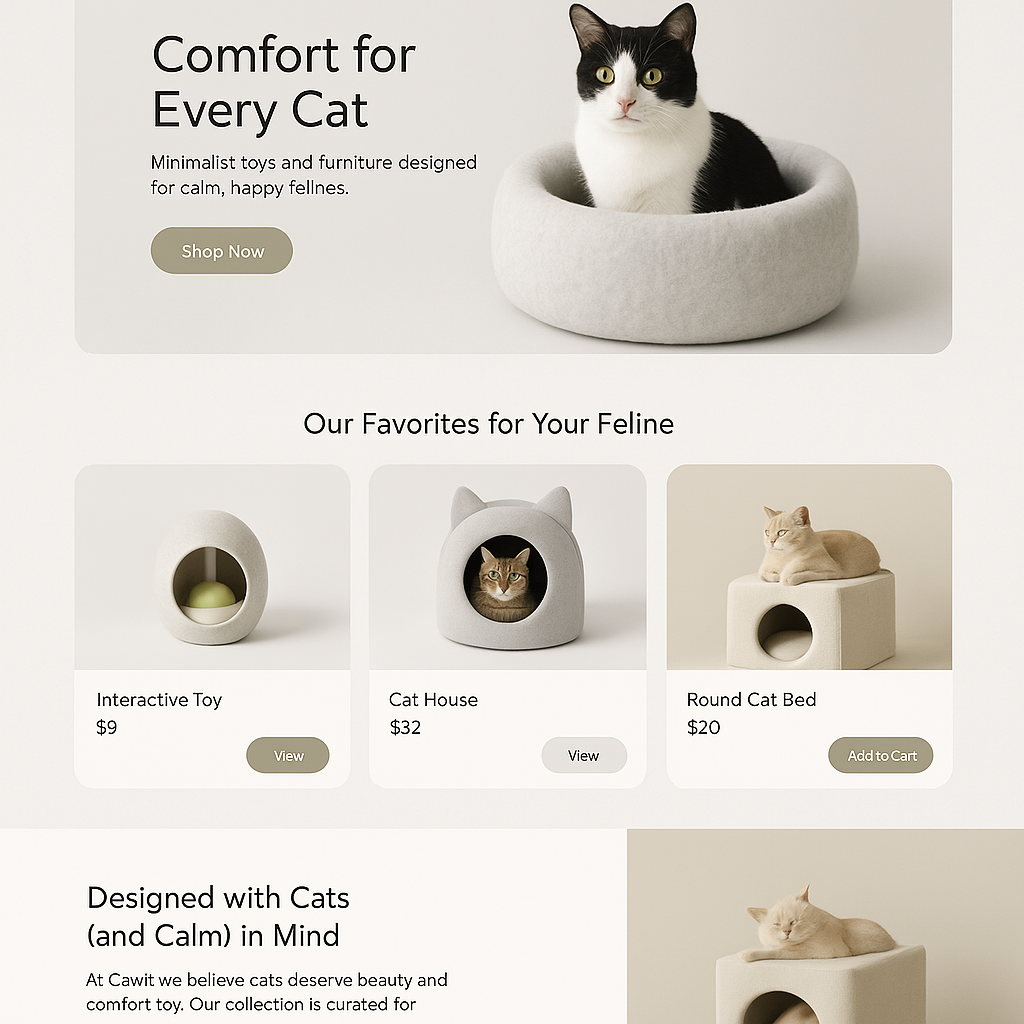 Cat Cave – Premium Felt Cat Bed for Indoor Cats, Handmade 100% Merino Wool (Light Grey, Medium)