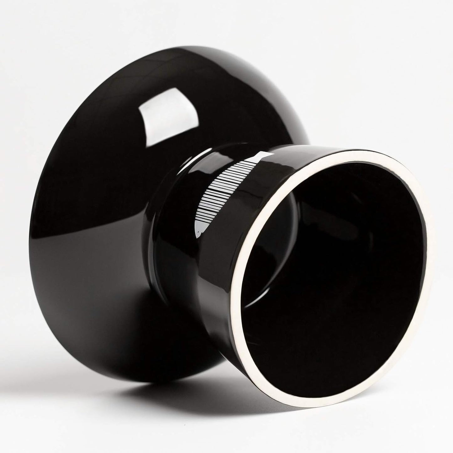 Cat Raised Food/Water Bowl for Elder Big Cats, Non-Skid 4.8X6.4In Premium Ceramic Cat Bowls with Stand, Sturdy and Anti-Fall… (Black)