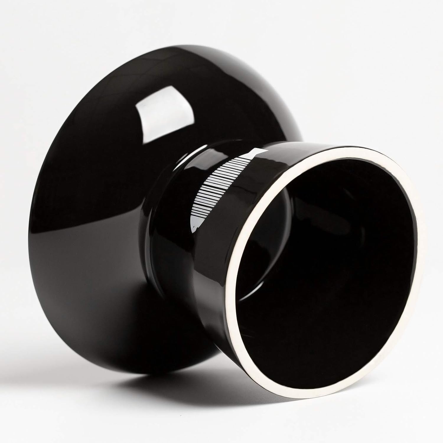 Cat Raised Food/Water Bowl for Elder Big Cats, Non-Skid 4.8X6.4In Premium Ceramic Cat Bowls with Stand, Sturdy and Anti-Fall… (Black)